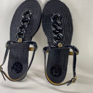 Tory Burch sandals, size 8M, Navy color. NWOT